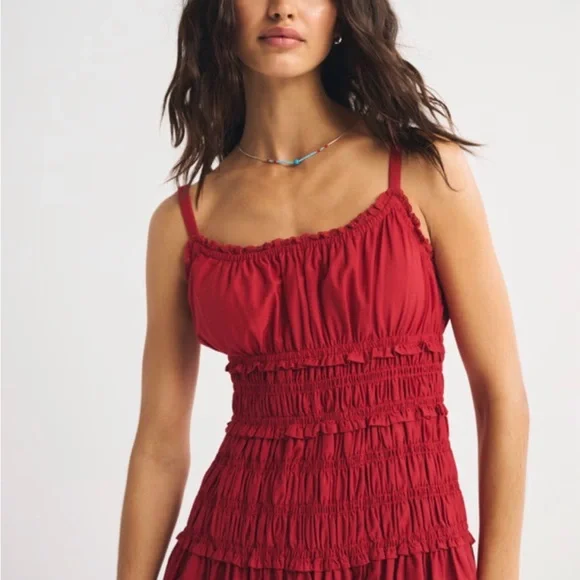 Abercrombie & Fitch Red Maxi Dress - Picture 2 of 6